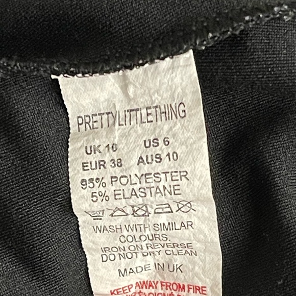 Pretty Little Thing Tube Black Dress w/ Slit - Picture 6 of 6